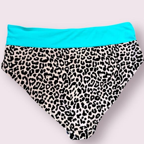 Swimsuit 2 Piece Bikini High Waist Unpadded Plus Size 3XL Animal Pint Colorblock - Picture 6 of 11